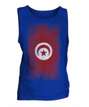 Tunisia Faded Flag Mens Vest