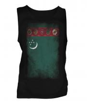 Turkmenistan Faded Flag Mens Vest