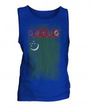Turkmenistan Faded Flag Mens Vest