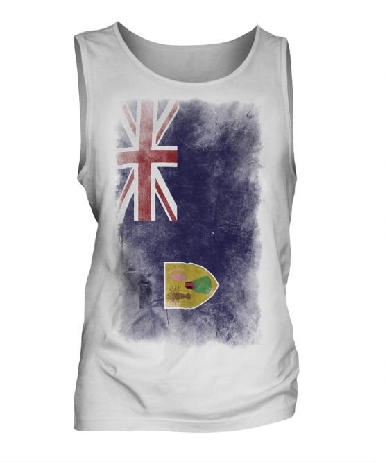 Turks And Caicos Islands Faded Flag Mens Vest