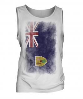 Turks And Caicos Islands Faded Flag Mens Vest