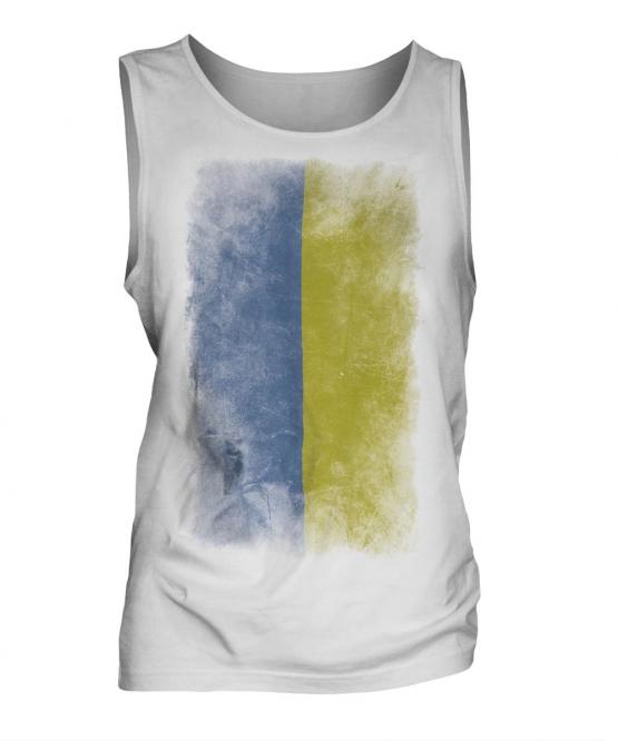 Ukraine Faded Flag Mens Vest