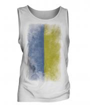 Ukraine Faded Flag Mens Vest