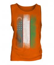 Uzbekistan Faded Flag Mens Vest