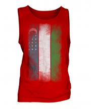 Uzbekistan Faded Flag Mens Vest