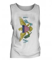 Us Virgin Islands Faded Flag Mens Vest