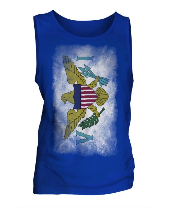 Us Virgin Islands Faded Flag Mens Vest