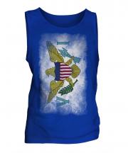 Us Virgin Islands Faded Flag Mens Vest