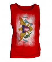 Us Virgin Islands Faded Flag Mens Vest