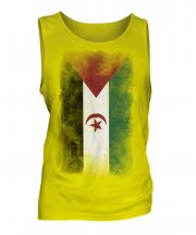 Western Sahara Faded Flag Mens Vest