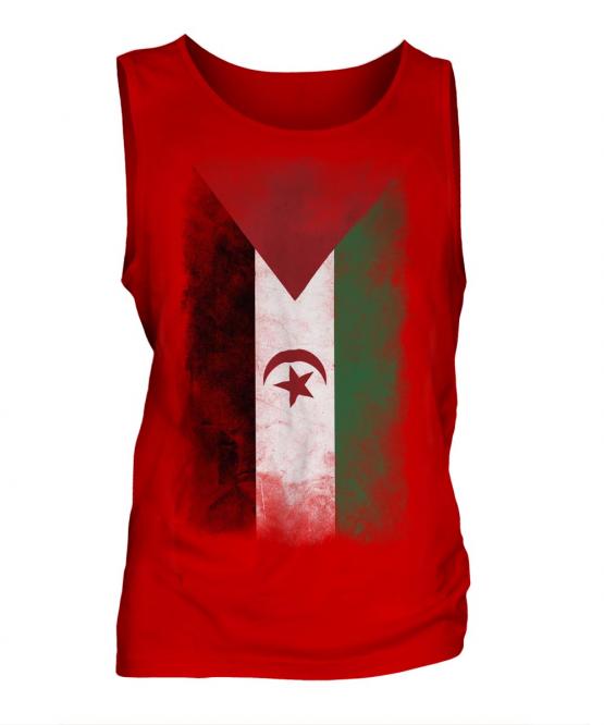 Western Sahara Faded Flag Mens Vest