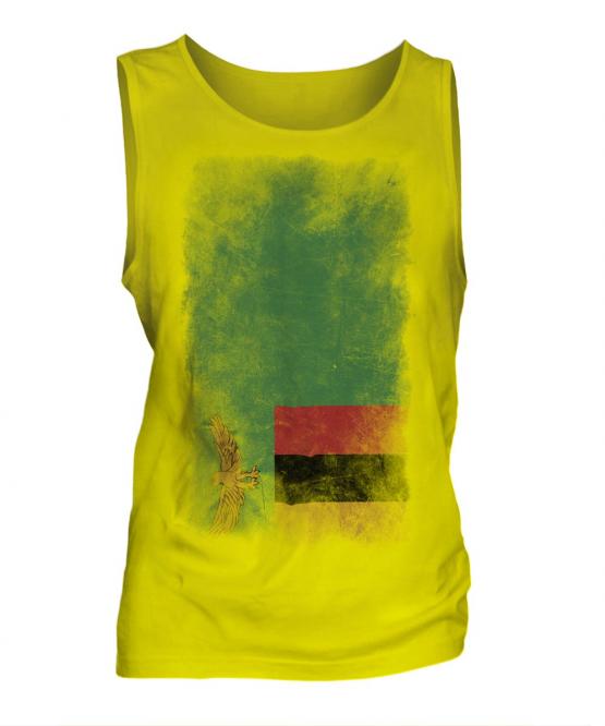 Zambia Faded Flag Mens Vest