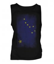 Alaska State Faded Flag Mens Vest
