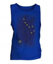 Alaska State Faded Flag Mens Vest