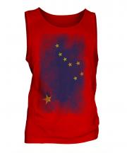 Alaska State Faded Flag Mens Vest