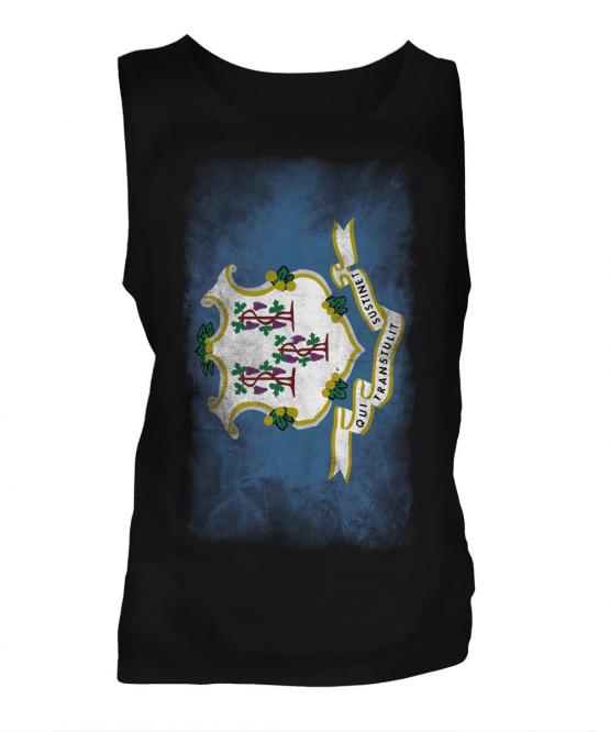 Connecticut State Faded Flag Mens Vest