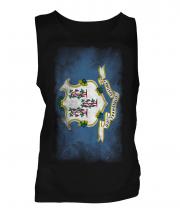 Connecticut State Faded Flag Mens Vest