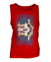Connecticut State Faded Flag Mens Vest