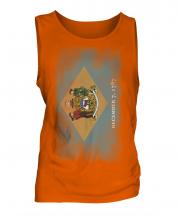 Delaware State Faded Flag Mens Vest