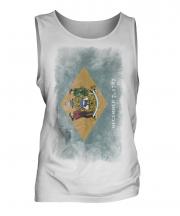 Delaware State Faded Flag Mens Vest