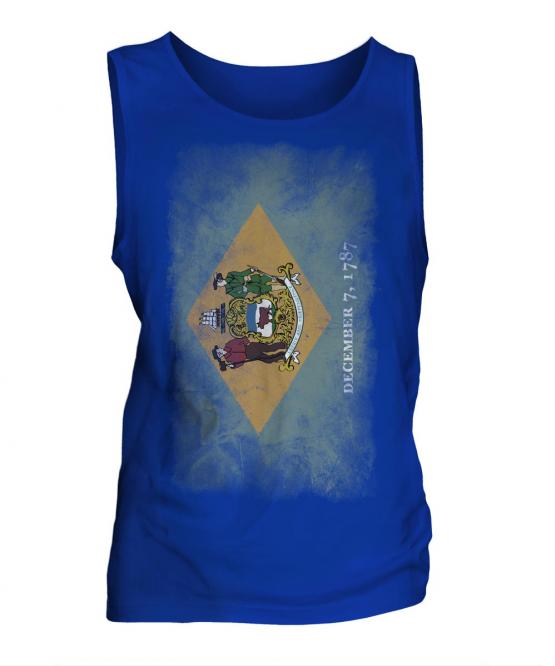 Delaware State Faded Flag Mens Vest