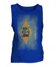 Delaware State Faded Flag Mens Vest