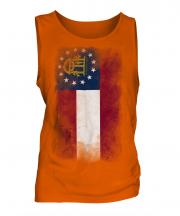 Georgia State Faded Flag Mens Vest