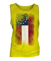 Georgia State Faded Flag Mens Vest