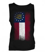 Georgia State Faded Flag Mens Vest
