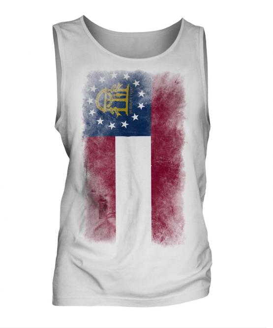 Georgia State Faded Flag Mens Vest