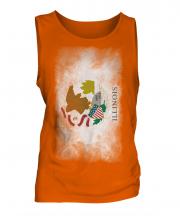 Illinois State Faded Flag Mens Vest