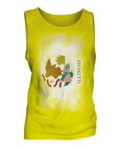 Illinois State Faded Flag Mens Vest