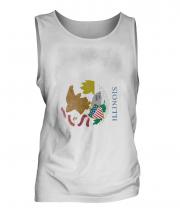 Illinois State Faded Flag Mens Vest