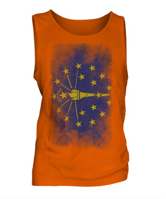 Indiana State Faded Flag Mens Vest