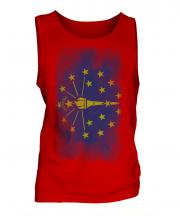 Indiana State Faded Flag Mens Vest