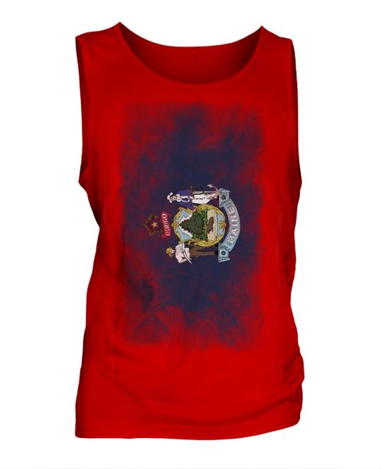 Maine State Faded Flag Mens Vest