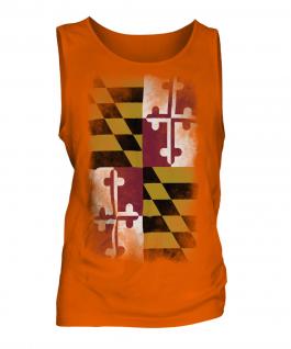 Maryland State Faded Flag Mens Vest