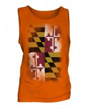 Maryland State Faded Flag Mens Vest