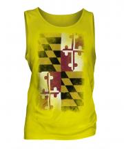 Maryland State Faded Flag Mens Vest