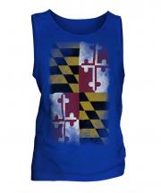 Maryland State Faded Flag Mens Vest