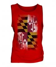 Maryland State Faded Flag Mens Vest