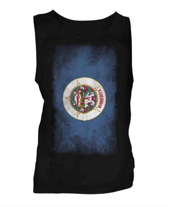 Minnesota State Faded Flag Mens Vest