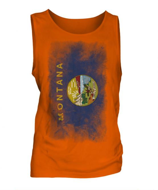 Montana State Faded Flag Mens Vest