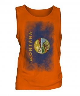 Montana State Faded Flag Mens Vest