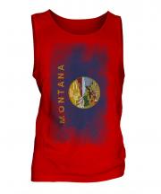 Montana State Faded Flag Mens Vest