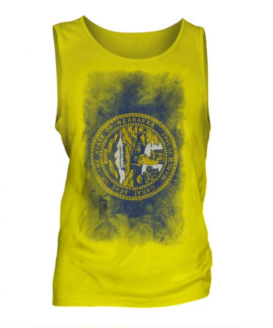 Nebraska State Faded Flag Mens Vest