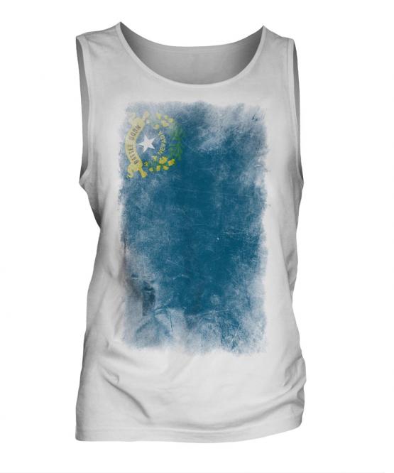 Nevada State Faded Flag Mens Vest