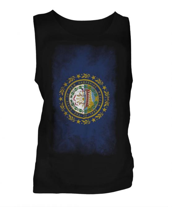 New Hampshire State Faded Flag Mens Vest