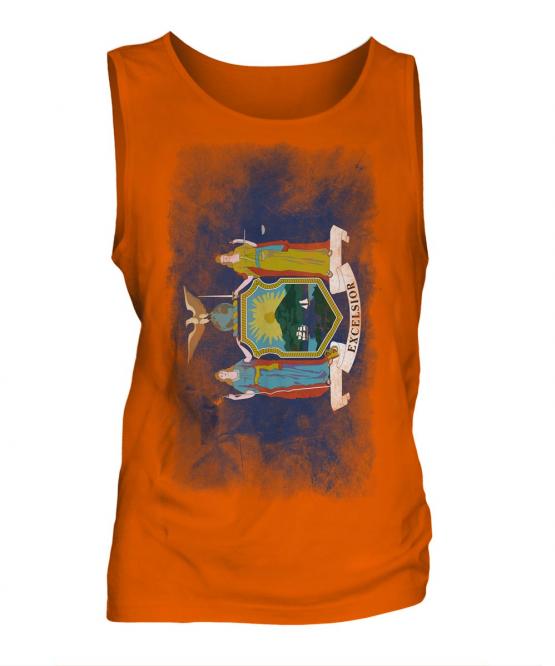 New York State Faded Flag Mens Vest