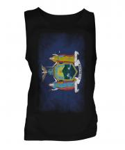 New York State Faded Flag Mens Vest